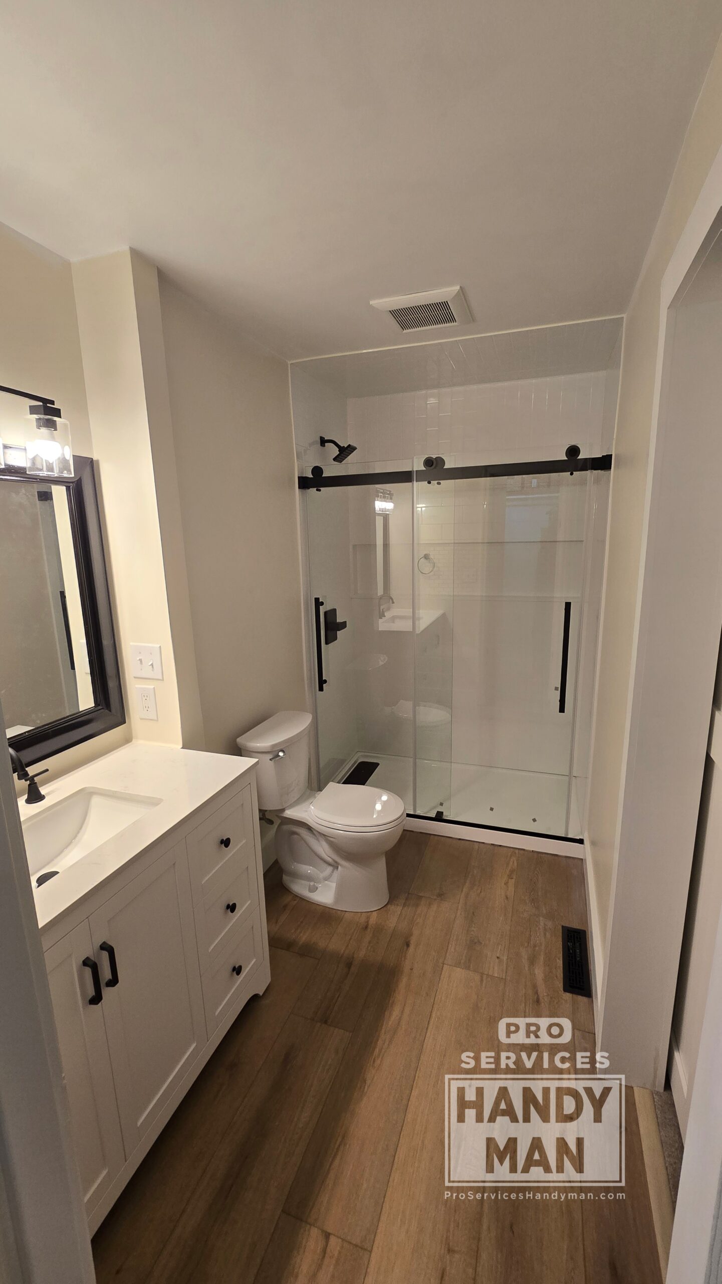 Master Bathroom Remodel completed by Pro Services Handyman