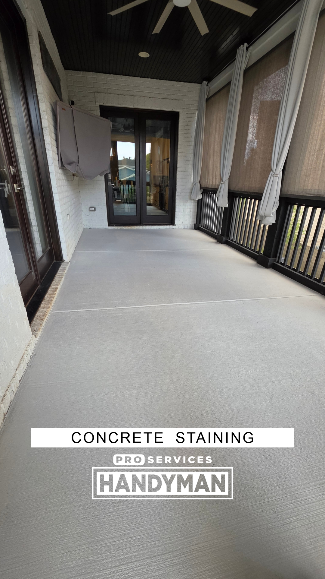 Concrete Patio Staining completed by Pro Services Handyman