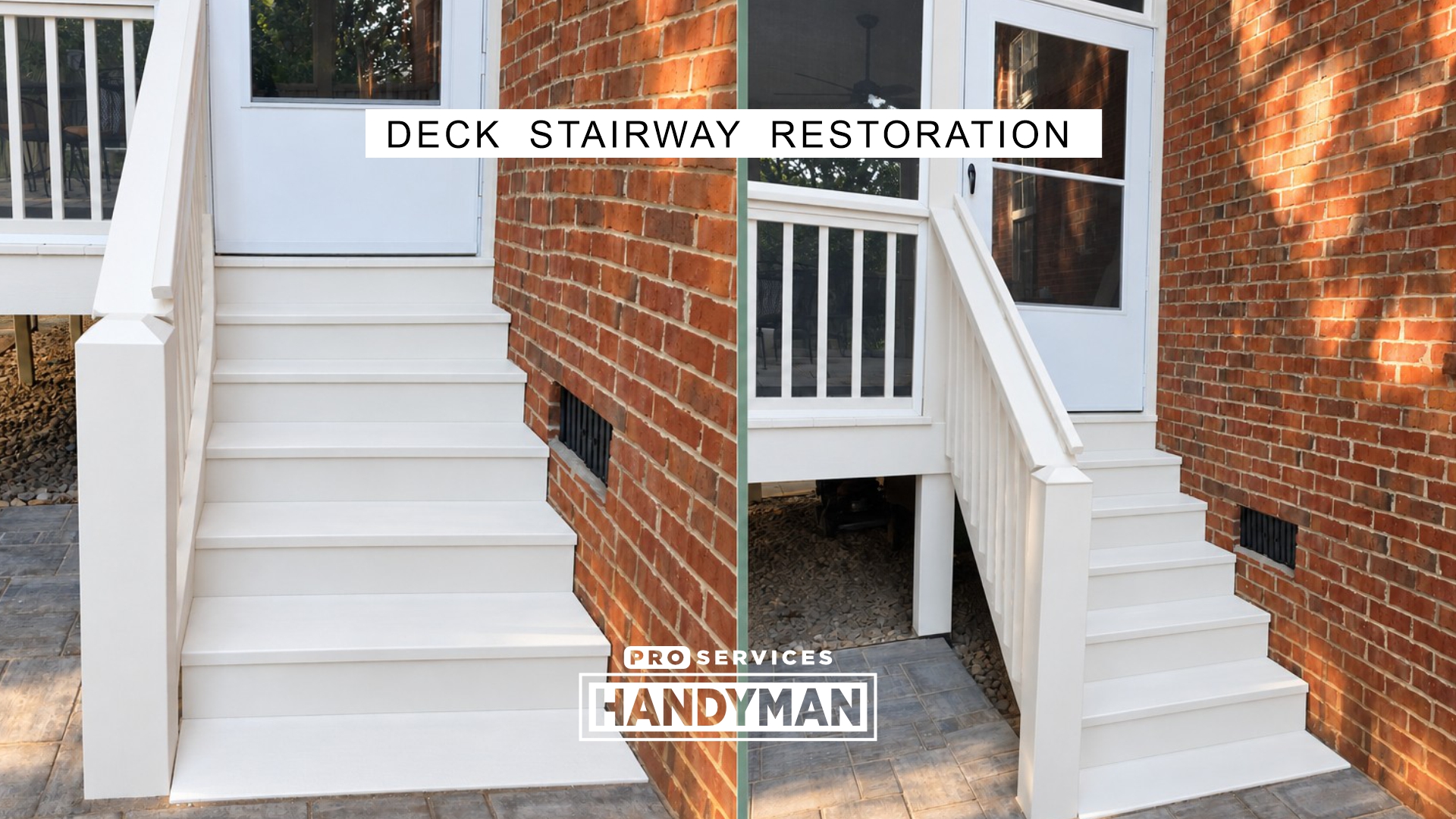 Refinished Deck Steps completed by Pro Services Handyman