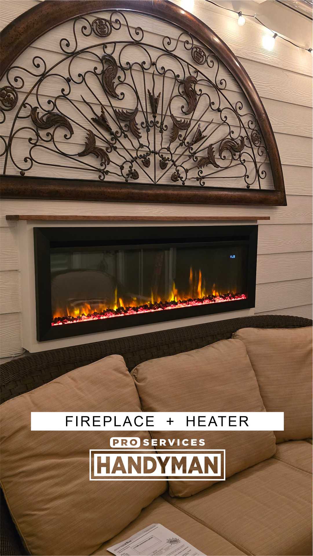 Fireplace With Heater completed by Pro Services Handyman