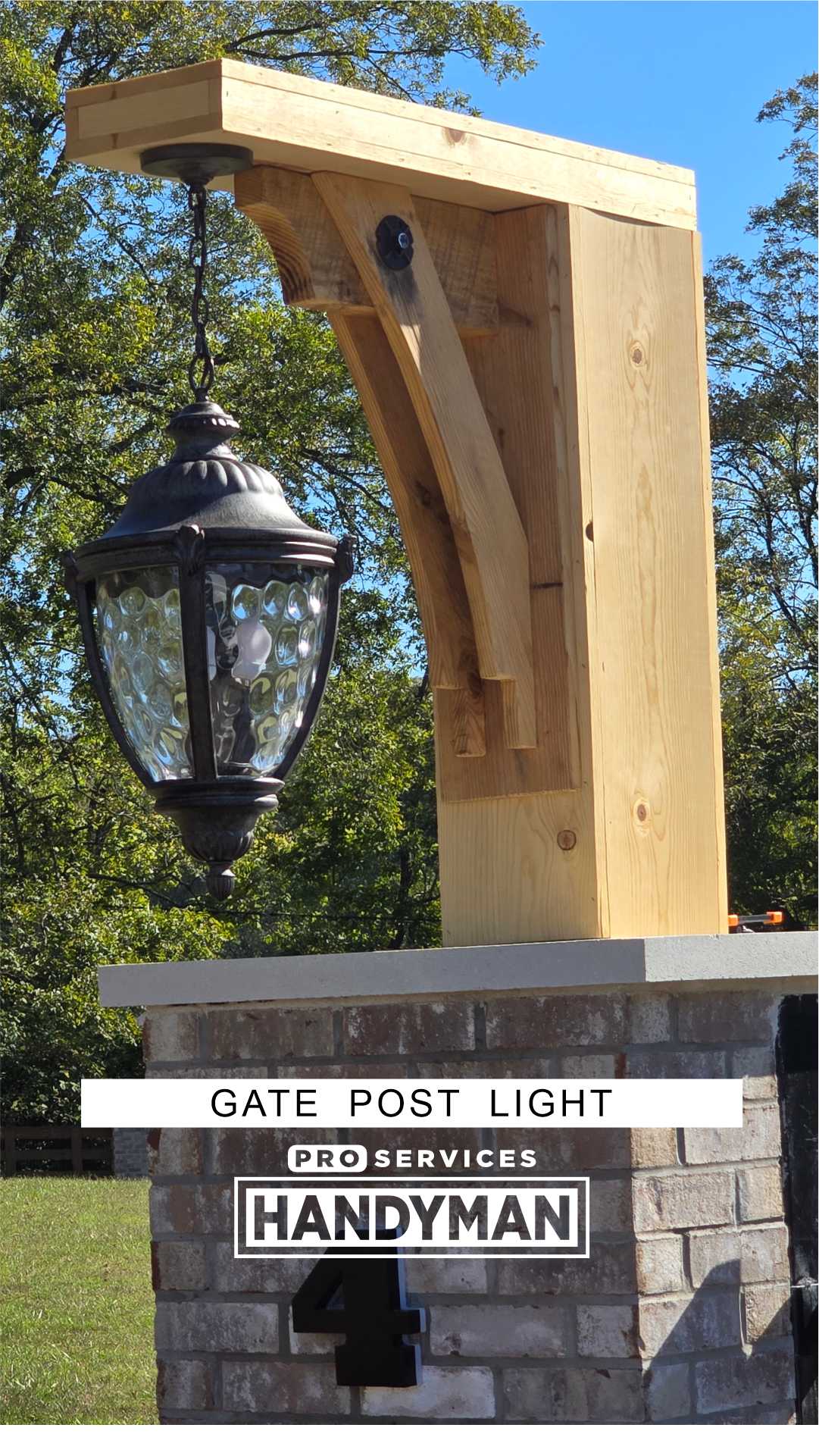 Gate Post Light completed by Pro Services Handyman