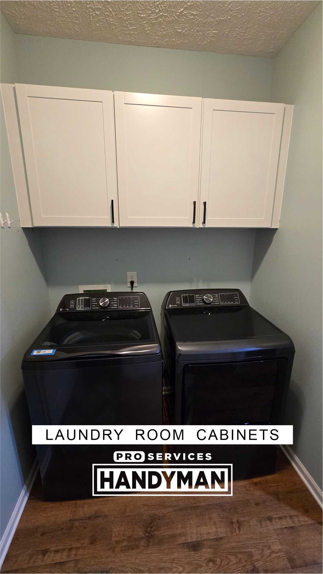 Laundry Room Cabinets completed by Pro Services Handyman