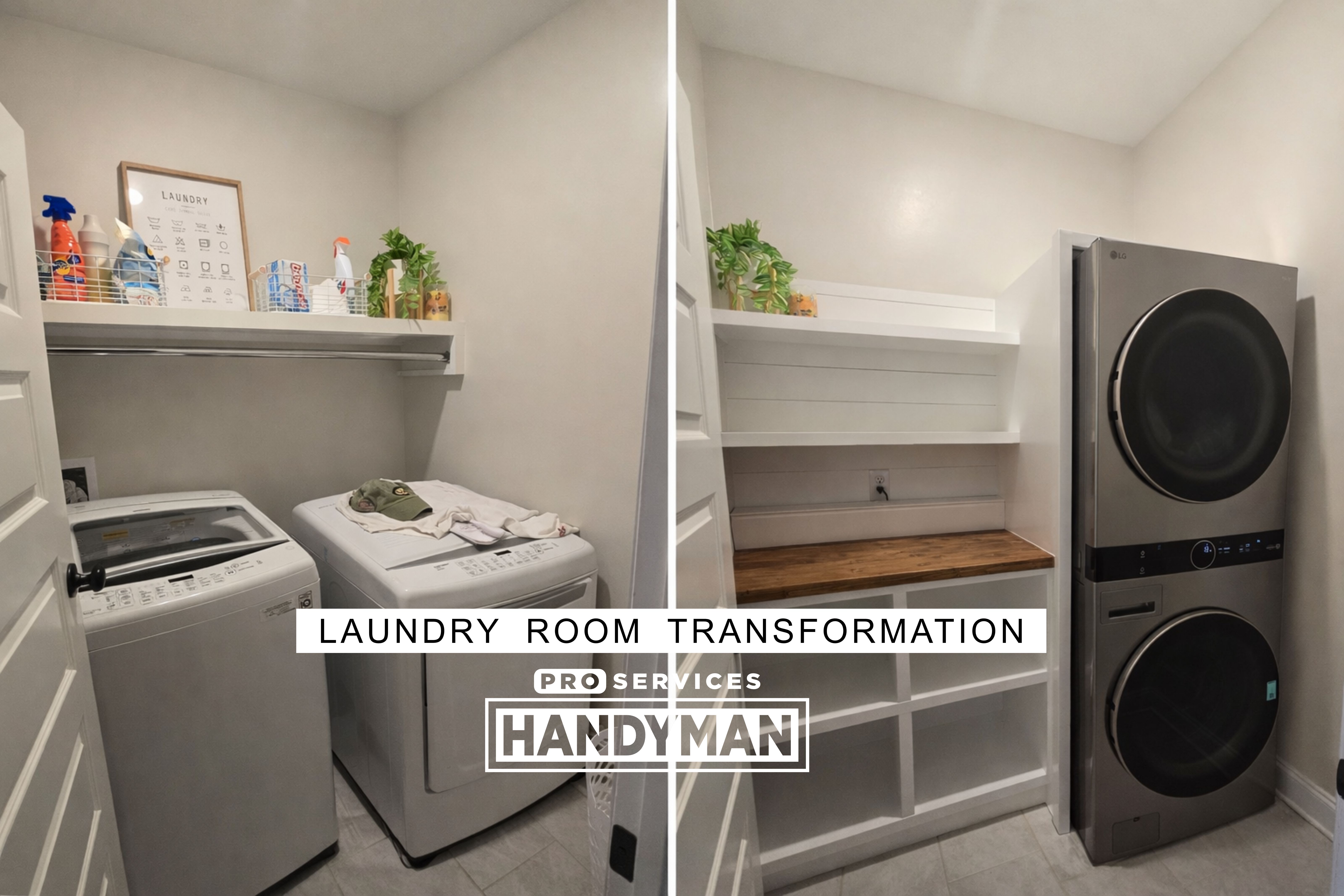Laundry Room Transformation completed by Pro Services Handyman