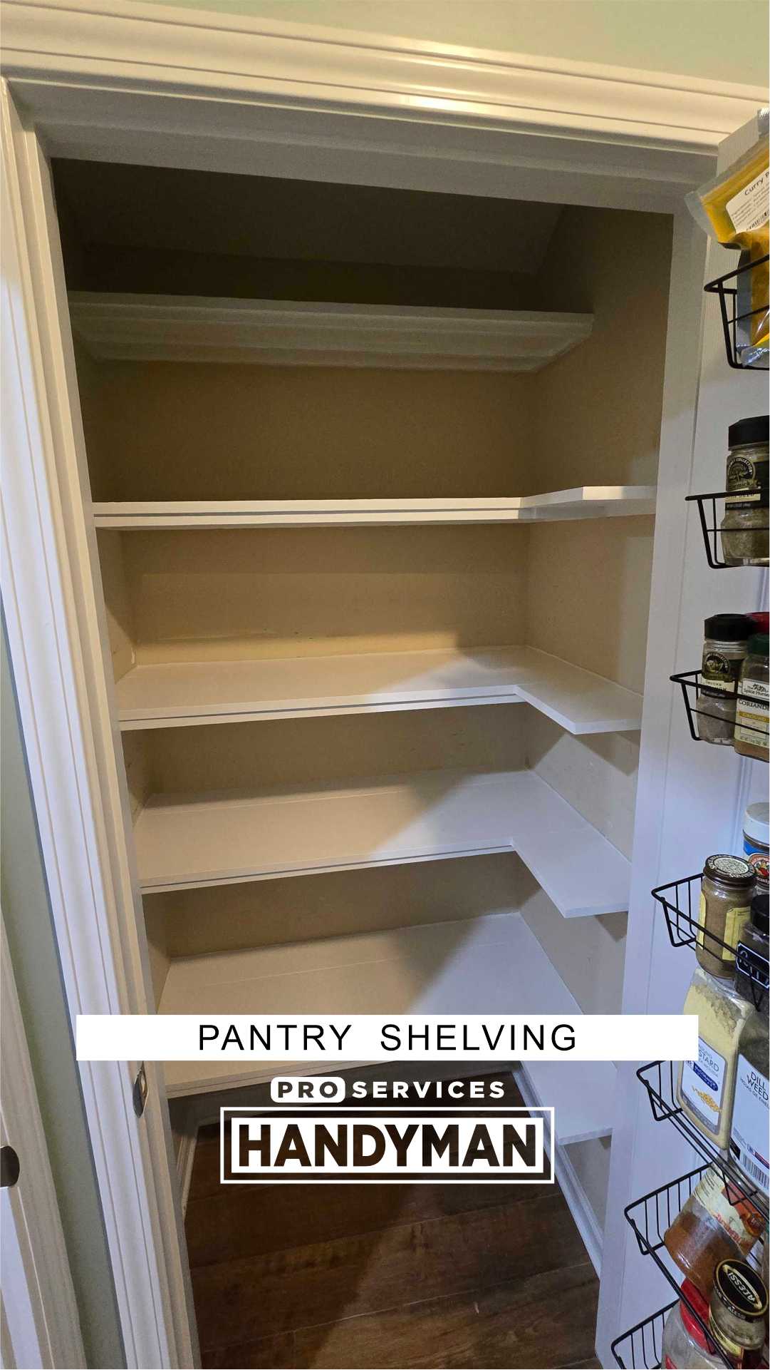 Pantry Shelving Build completed by Pro Services Handyman