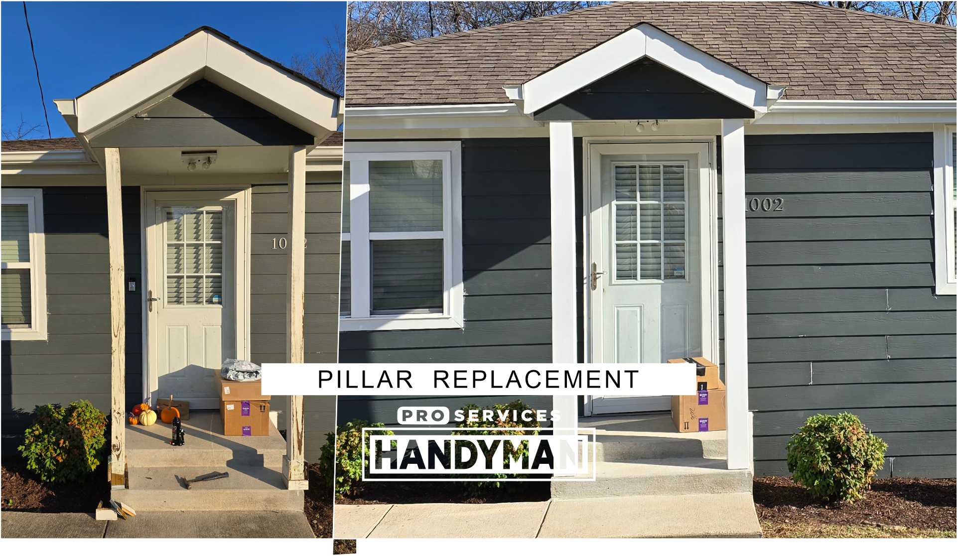 Porch Pillar Replacement completed by Pro Services Handyman