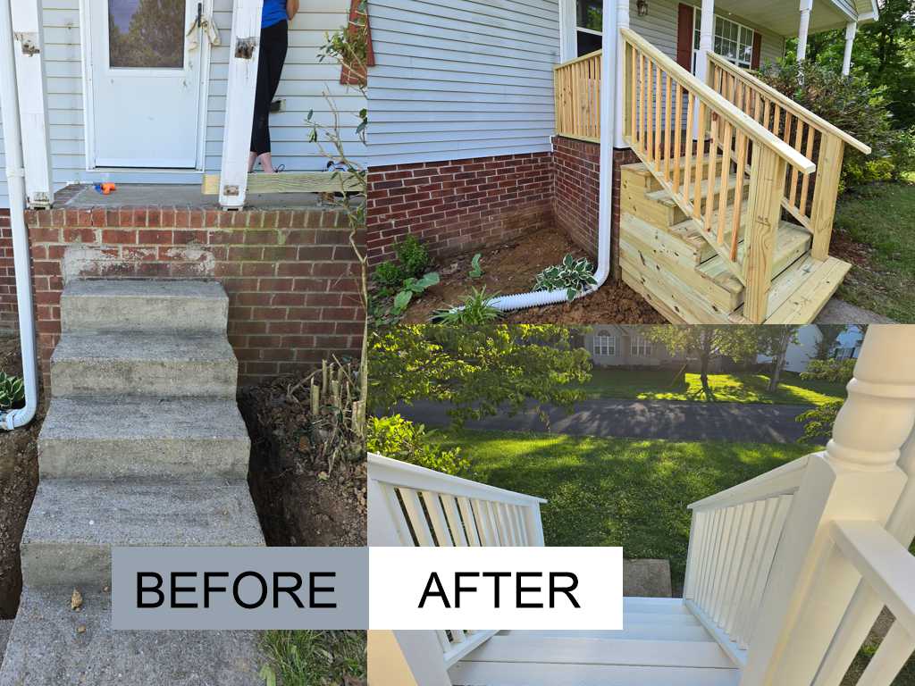 Porch Steps completed by Pro Services Handyman