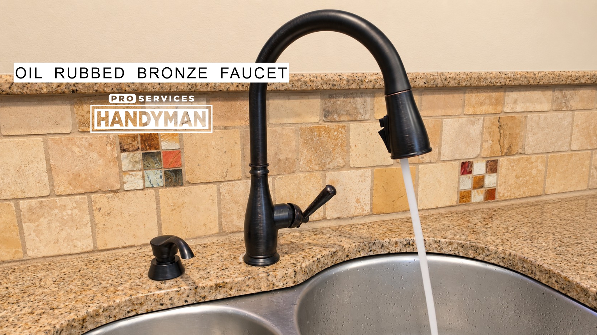 Rubbed Oiled Bronze Kitchen Faucet Replacement completed by Pro Services Handyman