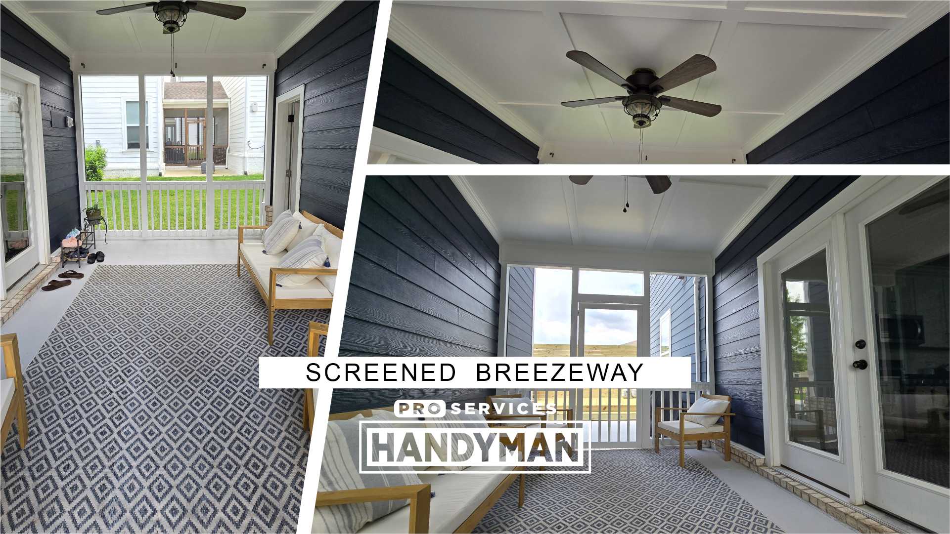Screened Breezeway completed by Pro Services Handyman
