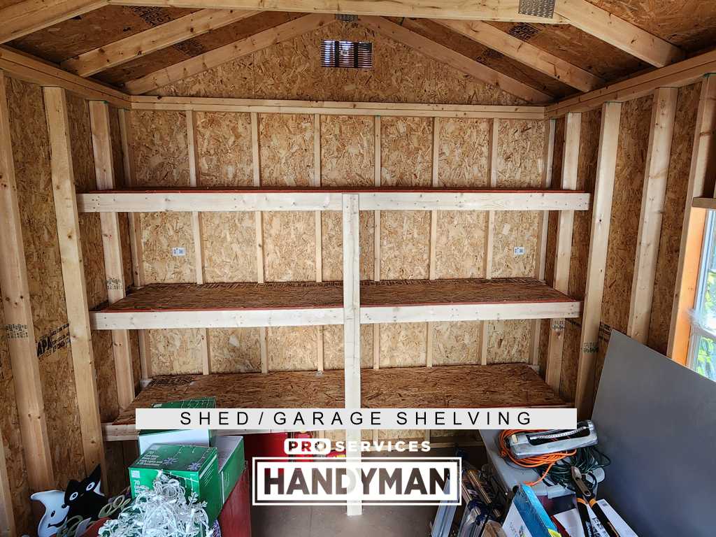 Shed Shelving completed by Pro Services Handyman