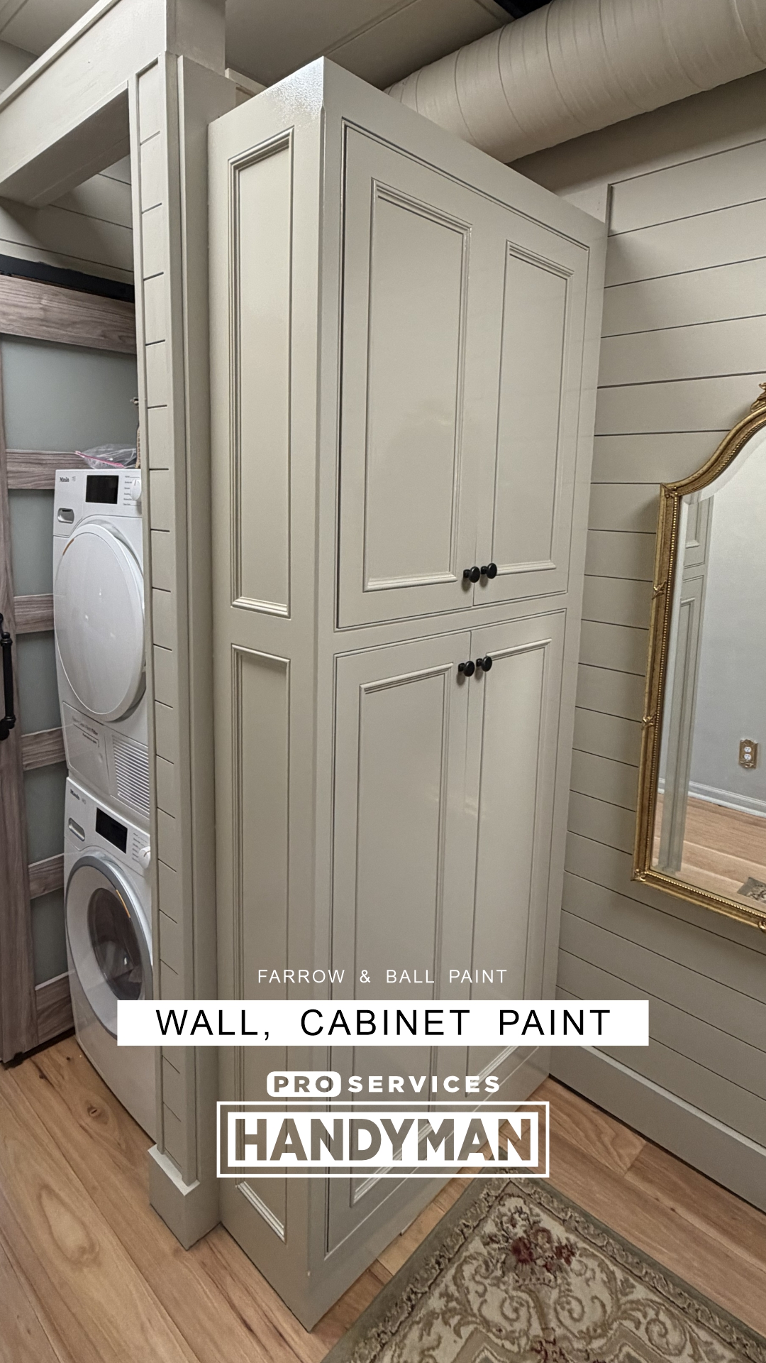 Shiplap And Cabinet Painting With Farrow & Ball Paint completed by Pro Services Handyman