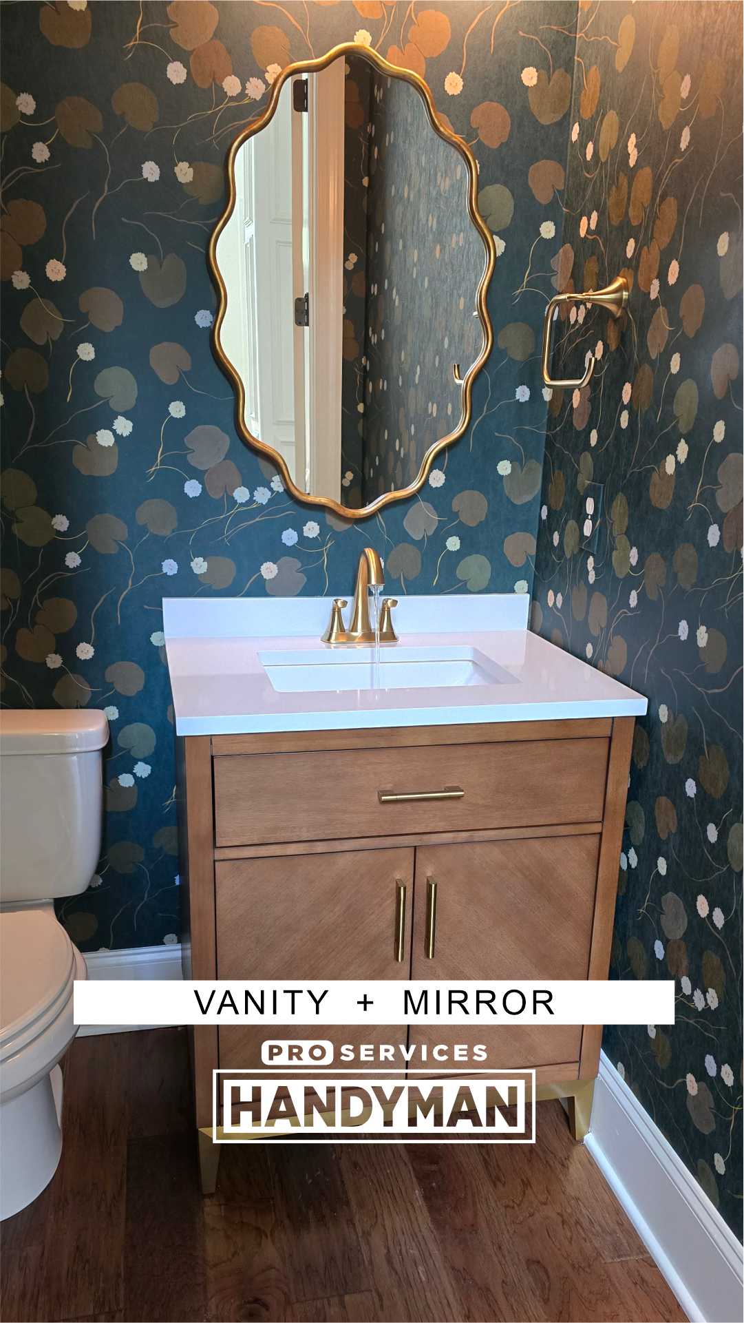Vanity And Mirror Installation completed by Pro Services Handyman