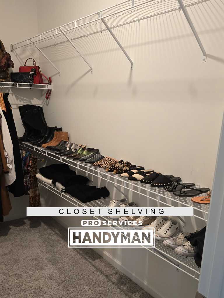 Wire Closet Shelving completed by Pro Services Handyman